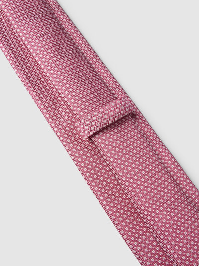 BOSS Slim Fit Krawatte mit Allover-Muster (7,5 cm) Rose 3