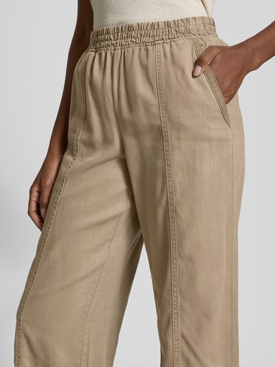 JAKE*S STUDIO WOMAN Wide Leg Stoffhose mit elastischem Bund Taupe 3