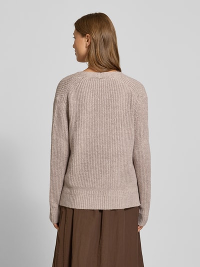 Tom Tailor Regular fit gebreide pullover van katoenmix  Taupe - 5