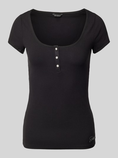 Guess T-Shirt in Ripp-Optik Modell 'KARLEE' Black 1