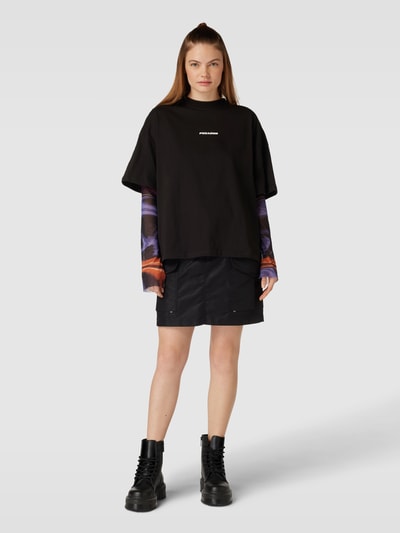 Pegador Oversized T-shirt met labelprint, model 'ARENDAL' Zwart - 1