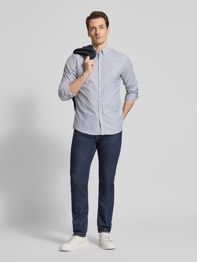 Lindbergh Koszula casualowa o kroju relaxed fit z kołnierzykiem typu button down Szaroniebieski 1