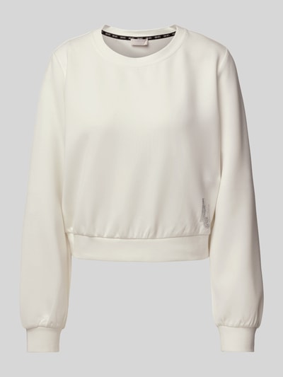 LIU JO SPORT Sweatshirt mit Strasssteinbesatz Offwhite 2