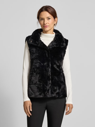 monari Gilet met imitatiebont Zwart - 4