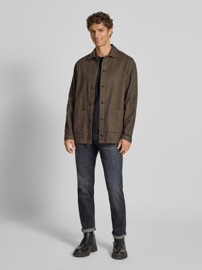 Roy Robson Regular Fit Hemdjacke mit Kentkragen Mittelbraun 1