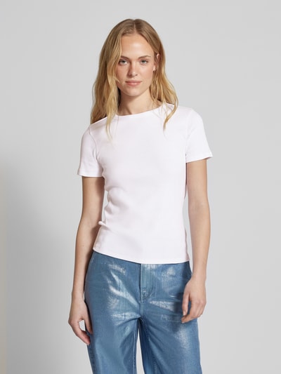 Jake*s Casual T-shirt met ribstructuur Wit - 4