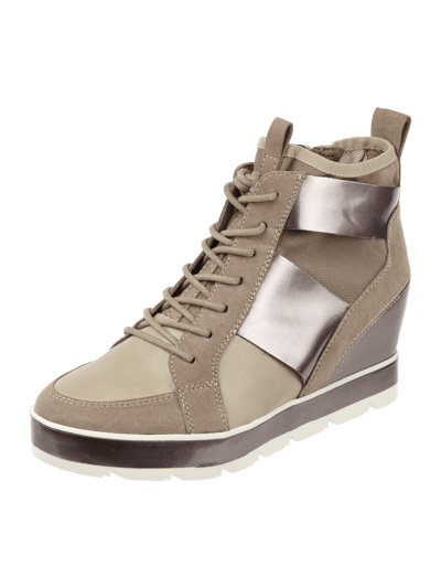 Tamaris Sneaker Wedges mit Kontrasteinsätzen Taupe 1