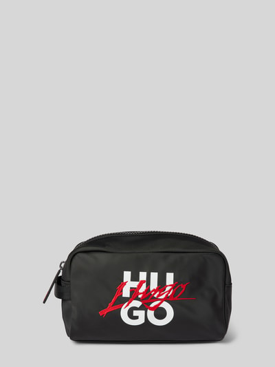 HUGO Kulturtasche mit Label-Print Modell 'Handwritten2.0' Black 1