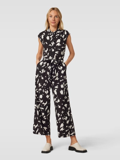 Jake*s Collection Jumpsuit met all-over motief Zwart - 4