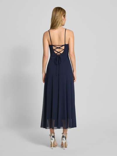 TROYDEN COLLECTION Cocktailkleid mit Spaghettiträgern und Raffungen Dunkelblau 5