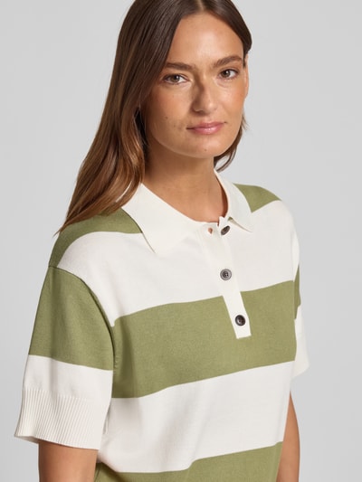 ICHI Regular Fit Poloshirt aus Viskose-Mix Modell 'LULS' Schilf 3