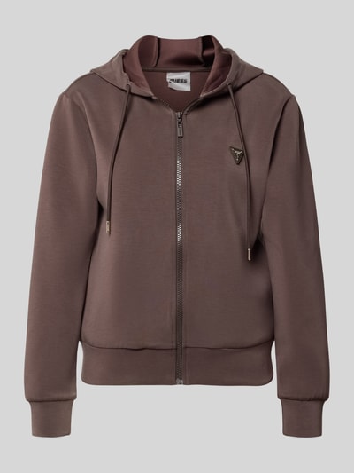 GUESS Activewear Sweatjacke mit Kapuze Modell 'OLYMPE' Schoko 2
