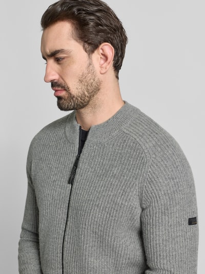 camel active Gebreid jack met ritssluiting Lichtgrijs - 3