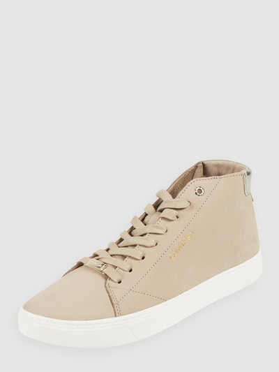 CK Calvin Klein High Top Sneaker aus Leder  Beige 1