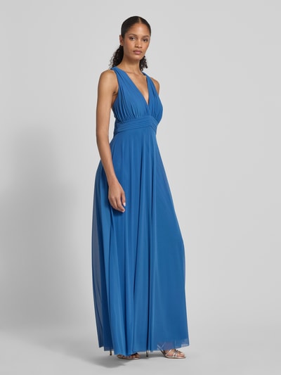 Jake*s Cocktail Abendkleid mit V-Ausschnitt und Raffungen Sky Melange 1