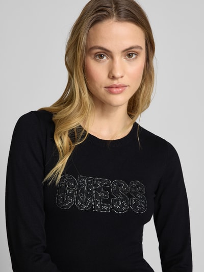 Guess Gebreide pullover met labeldetail, model 'PARIS'  - 3