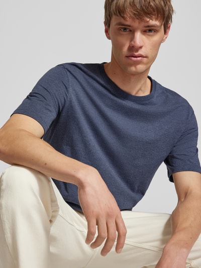 Jack & Jones T-Shirt mit geripptem Rundhalsausschnitt Marine Melange 3