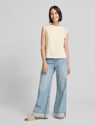 MANGO T-Shirt mit Kappärmeln Modell 'MAREA' Beige 1