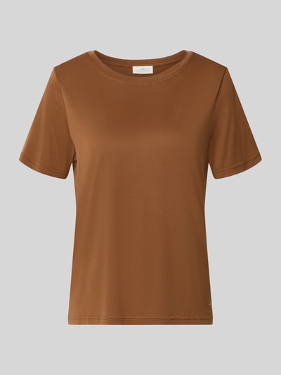 Produktfoto, Damen T-Shirt mit Rundhalsausschnitt von Fynch-Hatton in Braun, Relaxed-Fit, 1/2-Arm, Rückenlänge bei Größe S 62 cm, glatte Textur