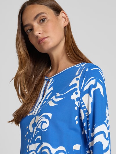 Marc Cain Regular Fit Bluse mit Schlüsselloch-Ausschnitt Royal 3
