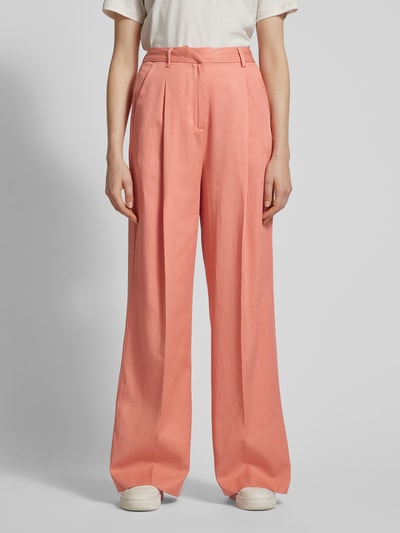 Scotch & Soda Flared stoffen broek met bandplooien Zalm - 4