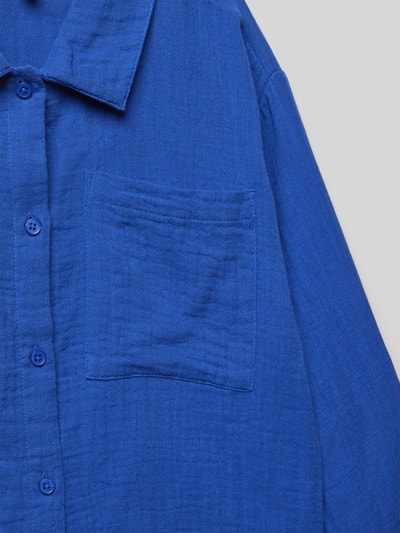 Only Bluzka koszulowa o kroju regular fit z czystej bawełny model ‘THYRA’ Królewski niebieski 2