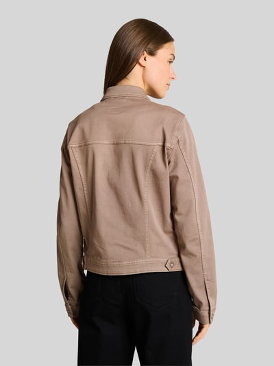 Tom Tailor regular fit jeansjack van katoenmix Taupe - 5