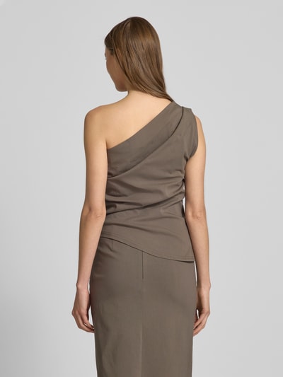 My Essential Wardrobe Top met plooien opzij, model 'Sora' Donkerbruin - 5