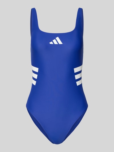 Produktfoto, Slim Fit Sportbadeanzug mit Logo-Print van adidas, look: effen kleuren, slim fit, zonder sluiting, logoprint, ronde hals, brede bandjes, materiaalverwerking: stretch-geweven structuur