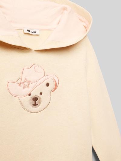 Productfoto, Hoodie uit mix van katoen en elastaan met motiefapplicatie, capuchon en elastische boorden, kinder Hoodie van Steiff