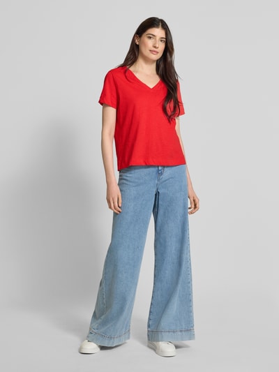 s.Oliver RED LABEL Regular Fit T-Shirt aus reiner Baumwolle Rot 1