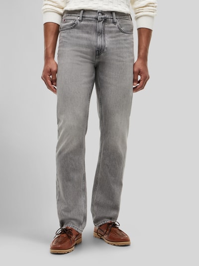 Tommy Hilfiger regular straight fit jeans van puur katoen Lichtgrijs - 4