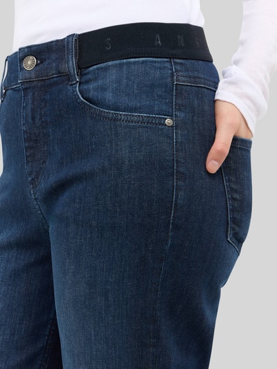 ANGELS High waist straight fit jeans met logo in band Donkerblauw - 3