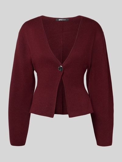 Gina Tricot Kardigan taliowany z zapięciem na guzik Bordowy 2