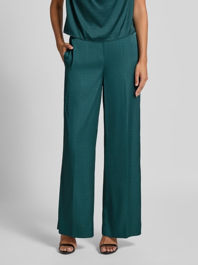 HUGO Regular Fit Weite Hose mit Ziersteinbesatz Modell 'HASELA' Dunkelgruen 4
