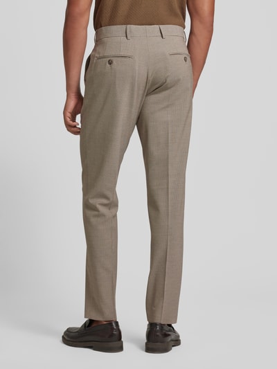 SELECTED HOMME Spodnie do garnituru o kroju slim fit ze wzorem w pepitkę model ‘LIAM’ Średniobrązowy 5