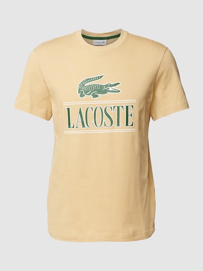 Lacoste T-shirt z nadrukiem z logo Beżowy 2