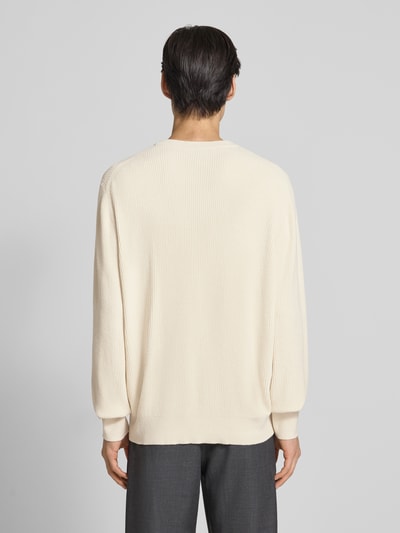 BOSS Regular Fit Strickpullover aus Viskose-Mix Modell 'P-HORSO' Offwhite 5