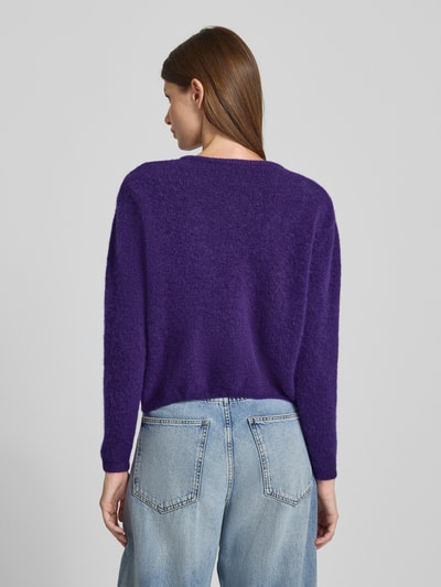 American Vintage Gebreid jack van alpacamix met ronde hals, model 'VITOW' Paars - 5
