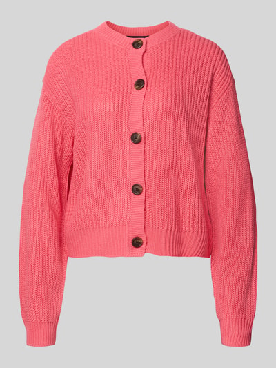 VERO MODA Regular fit gebreid jack met eenrijige knoopsluiting model 'LEA' Koraal - 2