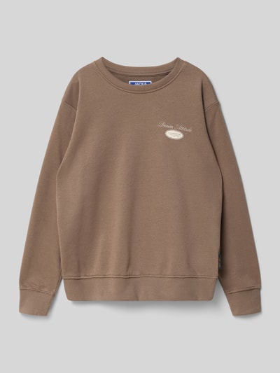 JACK & JONES Sweatshirt mit Label-Print Modell 'DOVER' Hellbraun 1