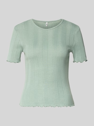 ONLY Slim Fit T-Shirt aus Baumwoll-Mix Modell 'TENNA' Schilf 2