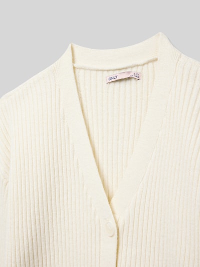Only Regular fit gebreid jack van viscosemix, model 'MANDY' Ecru - 2