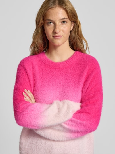Pieces Loose Fit Strickpullover mit Farbverlauf Modell 'JALISA' Pink Melange 3