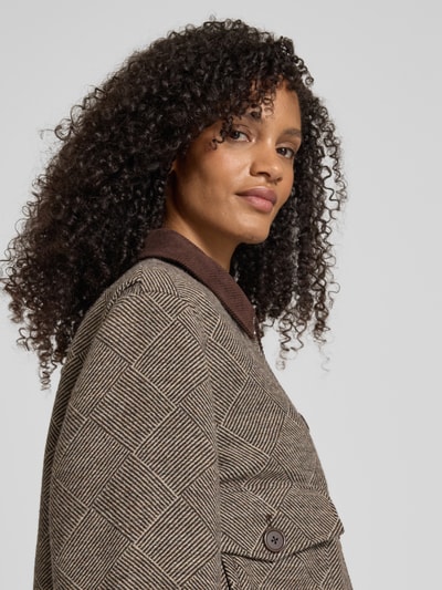 JAKE*S STUDIO WOMAN Kurtka z wykładanym kołnierzem i kieszeniami z patką Ciemnobrązowy 3