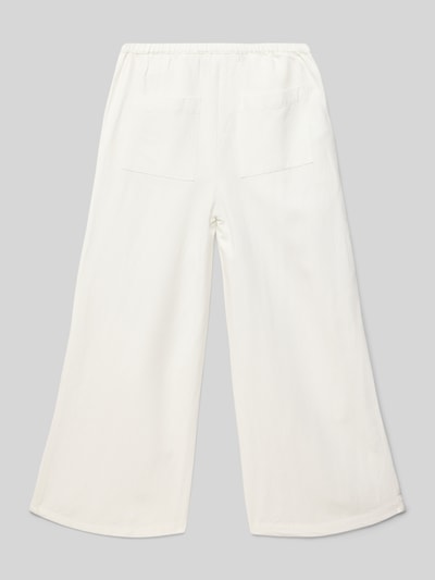 Mango Wide Leg Stoffhose mit Leinen-Anteil Ecru 3