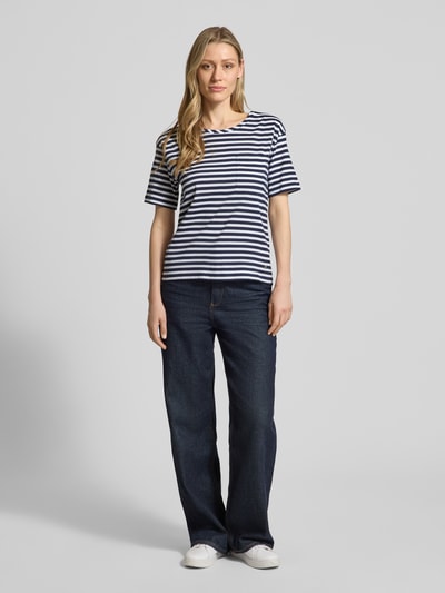 monari T-Shirt mit Rundhalsausschnitt und Brusttasche Marine 1