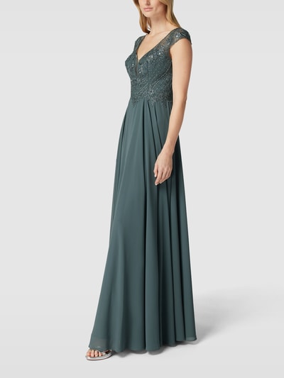 Luxuar Abendkleid mit Zierbesatz Graphit 4