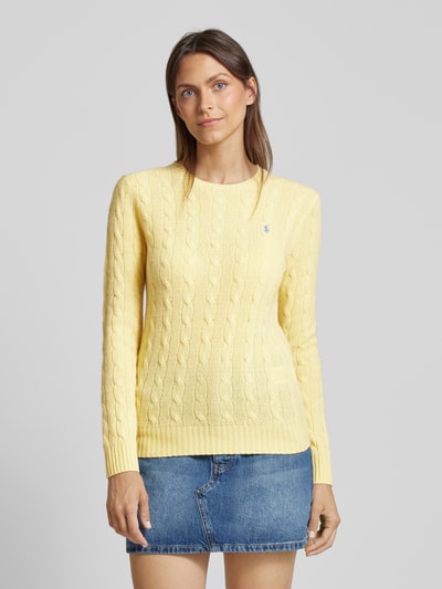 Polo Ralph Lauren Pullover mit Zopfmuster Modell 'JULIANNA' Gelb 4