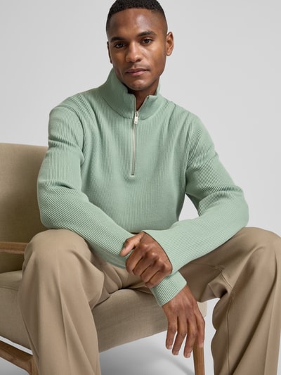 Lindbergh Relaxed Fit Strickpullover in Ripp-Optik Lind 3